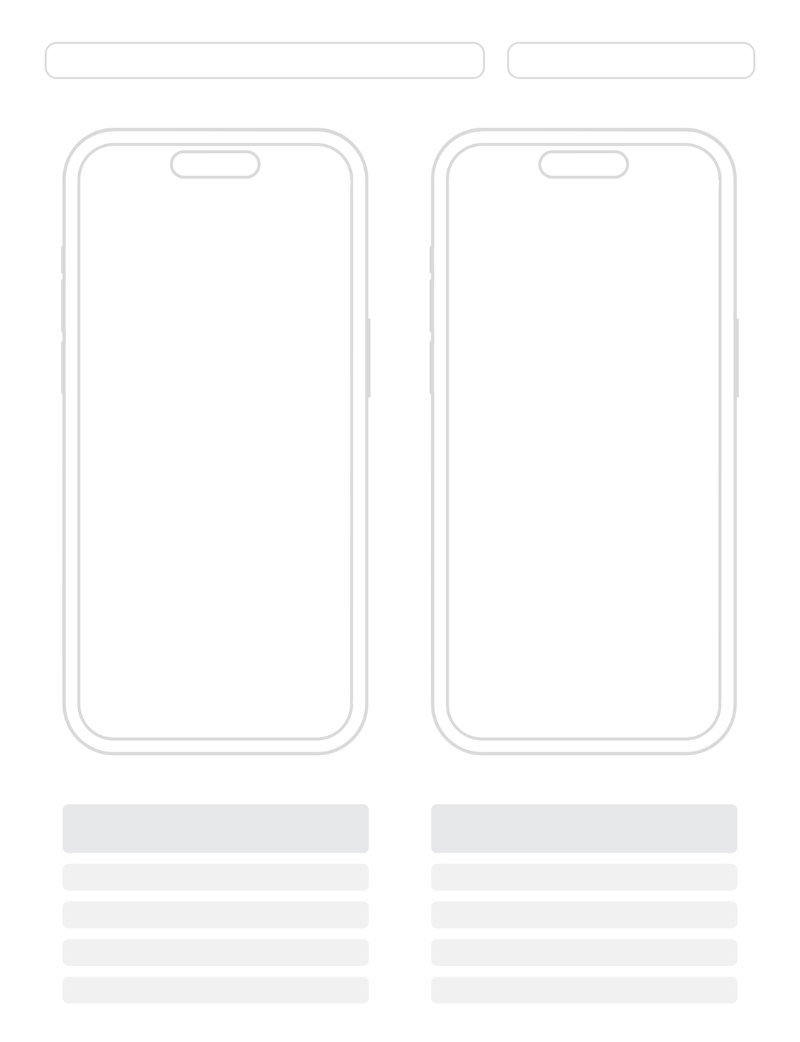 UXPad Smartphone edition: two screens side by side template