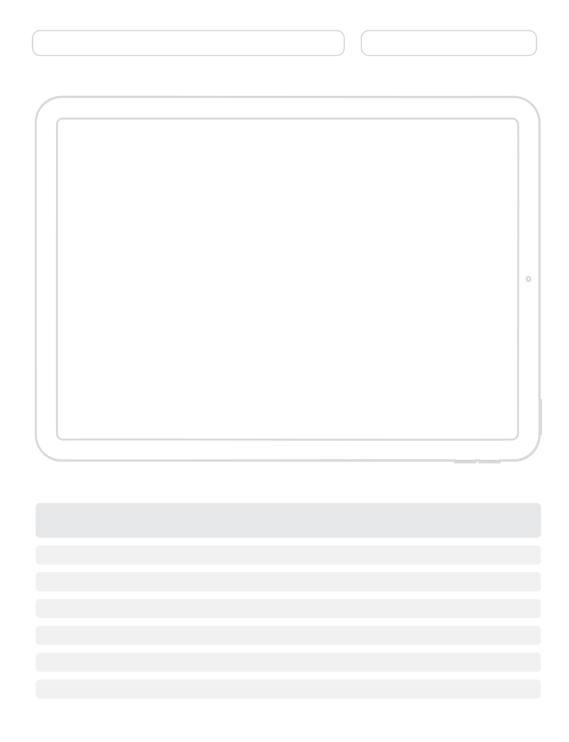 UXPad Tablet edition: landscape screen with notes template